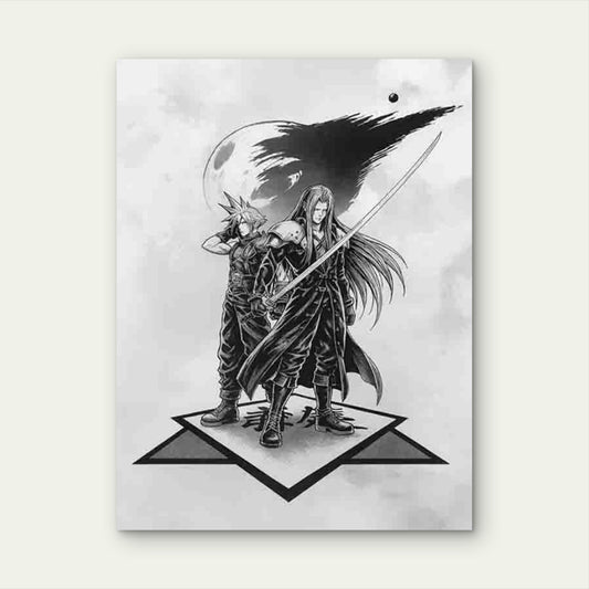 Final Fantasy Artwork Modern Retro 40x60cm Metal Print Ready to Hang
