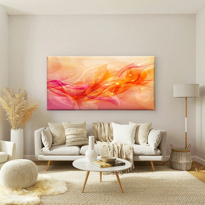 Abstract Orange Pink Glow Wall Art Canvas Office Home Room Framed 120x60cm