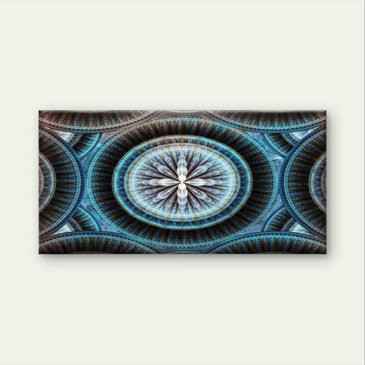 3D Fractal Geometric Mandala Pattern Wall Art Canvas Office Home Framed 120x60cm