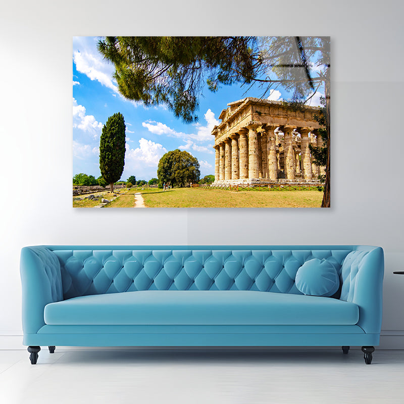 Ancient Temple of Poseidon Italy Acrylic Glass Print Tempered Glass Wall Art 100% Made in Australia Ready to Hang