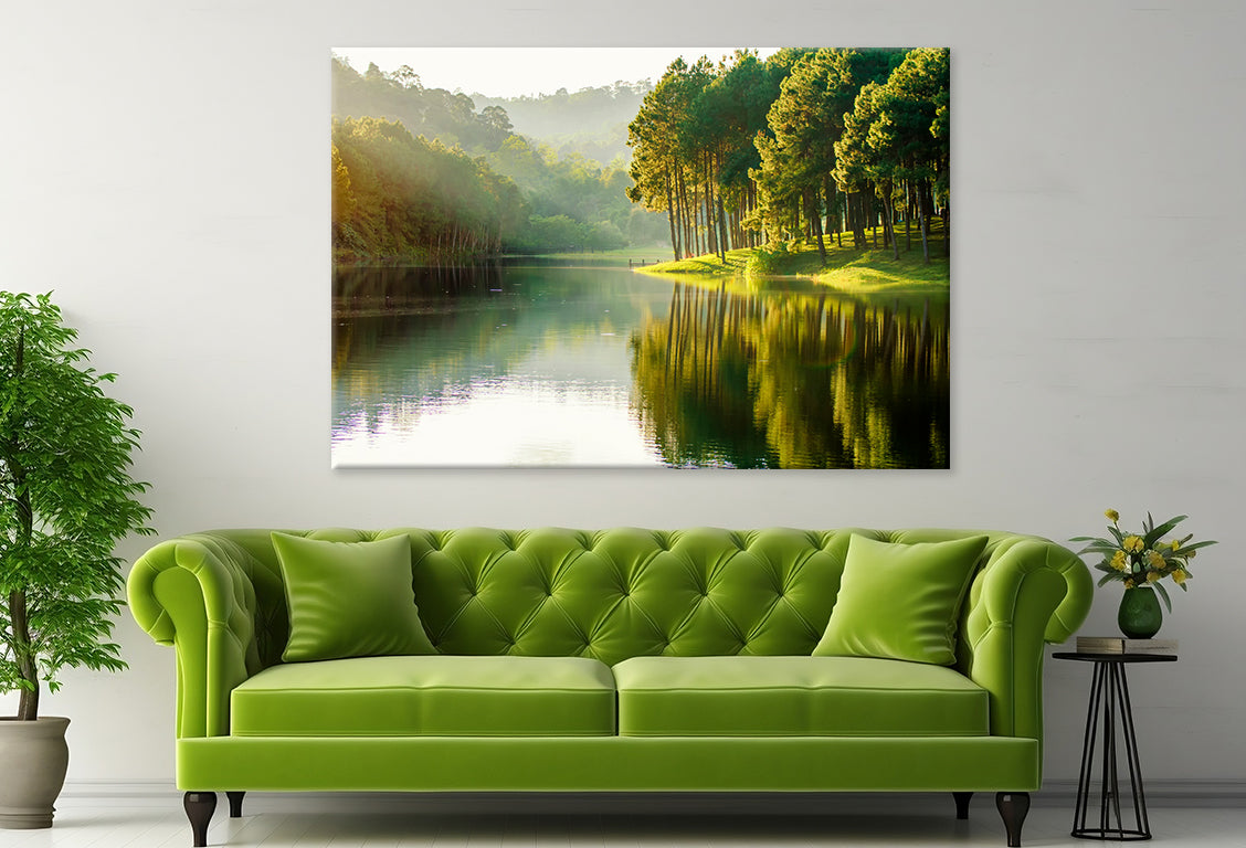 Pang Ung Reflection in Lake  Wall Art Decor 100% Australian Made - Bella Home Decor