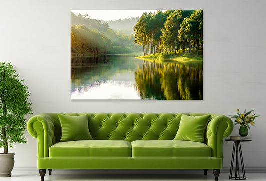 Pang Ung Reflection in Lake  Wall Art Decor 100% Australian Made - Bella Home Decor