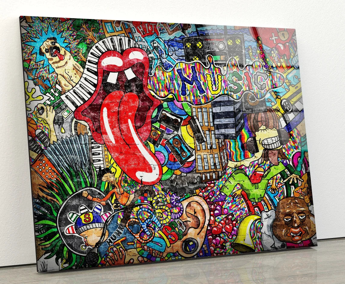 Wall Abstract Graffiti UV Direct Aluminum Print Australian Made Quality