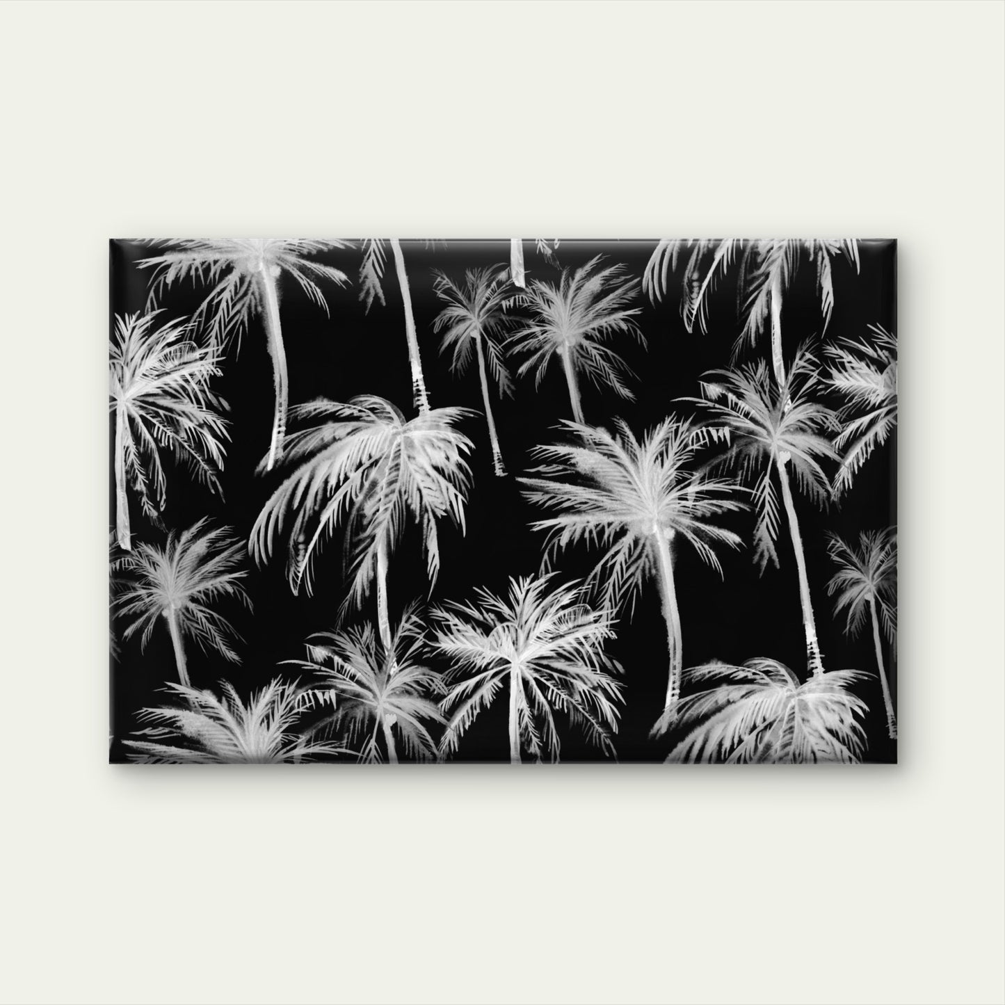 Black White Tropical Palm Tree Pattern Wall Art Decor 100% Australian Made