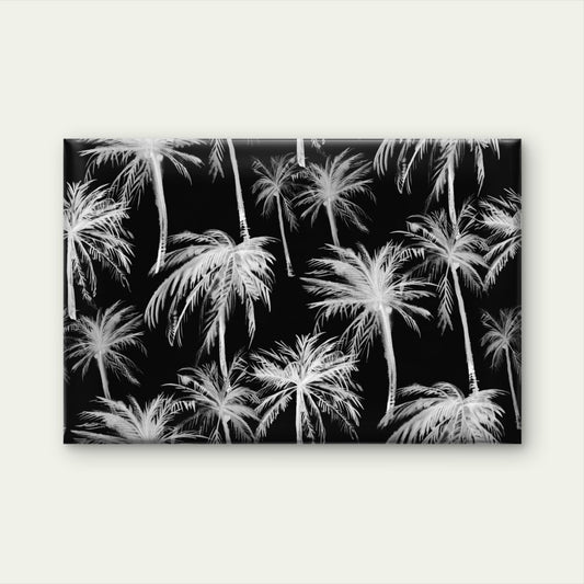 Black White Tropical Palm Tree Pattern Wall Art Decor 100% Australian Made