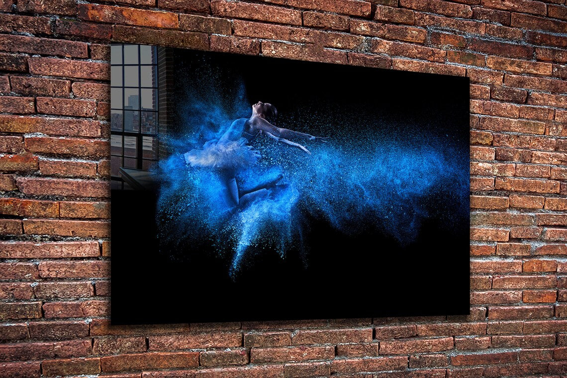 Blue Ballerina Abstract UV Direct Aluminum Print Australian Made Quality