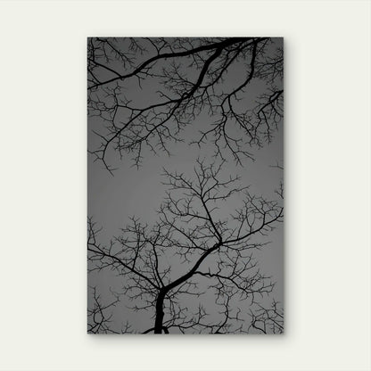 Gothic Spooky Bare Tree Branch Silhouette 40x60cm Metal Print Ready to Hang