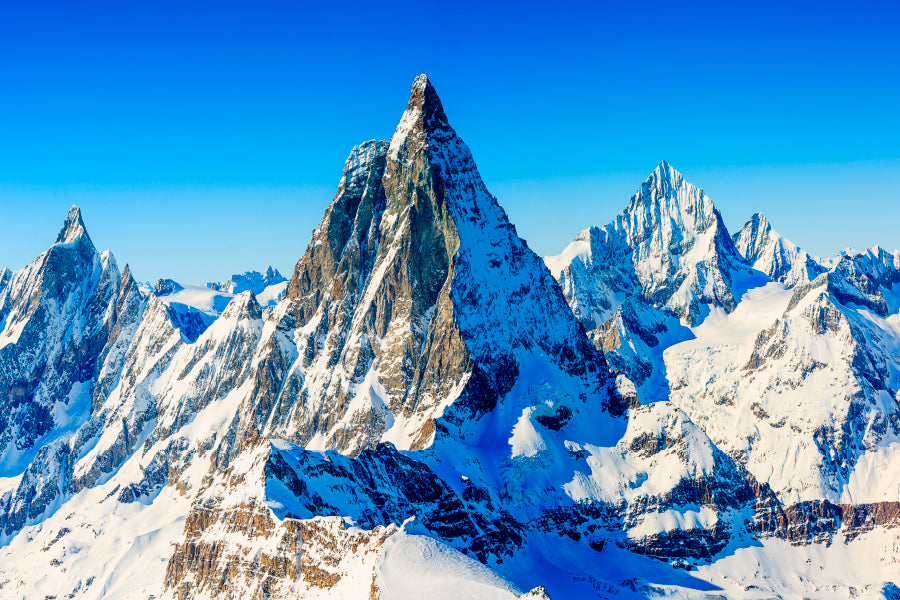 Snow With Mountain View Acrylic Glass Print Tempered Glass Wall Art 100% Made in Australia Ready to Hang - Bella Home Decor