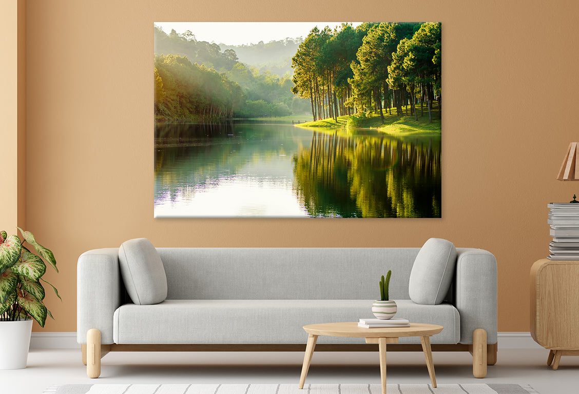 Pang Ung Reflection in Lake  Wall Art Decor 100% Australian Made - Bella Home Decor