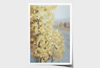 A Natural Scenery Art, Autumn Yellow Wall Art Limited Edition High Quality Print