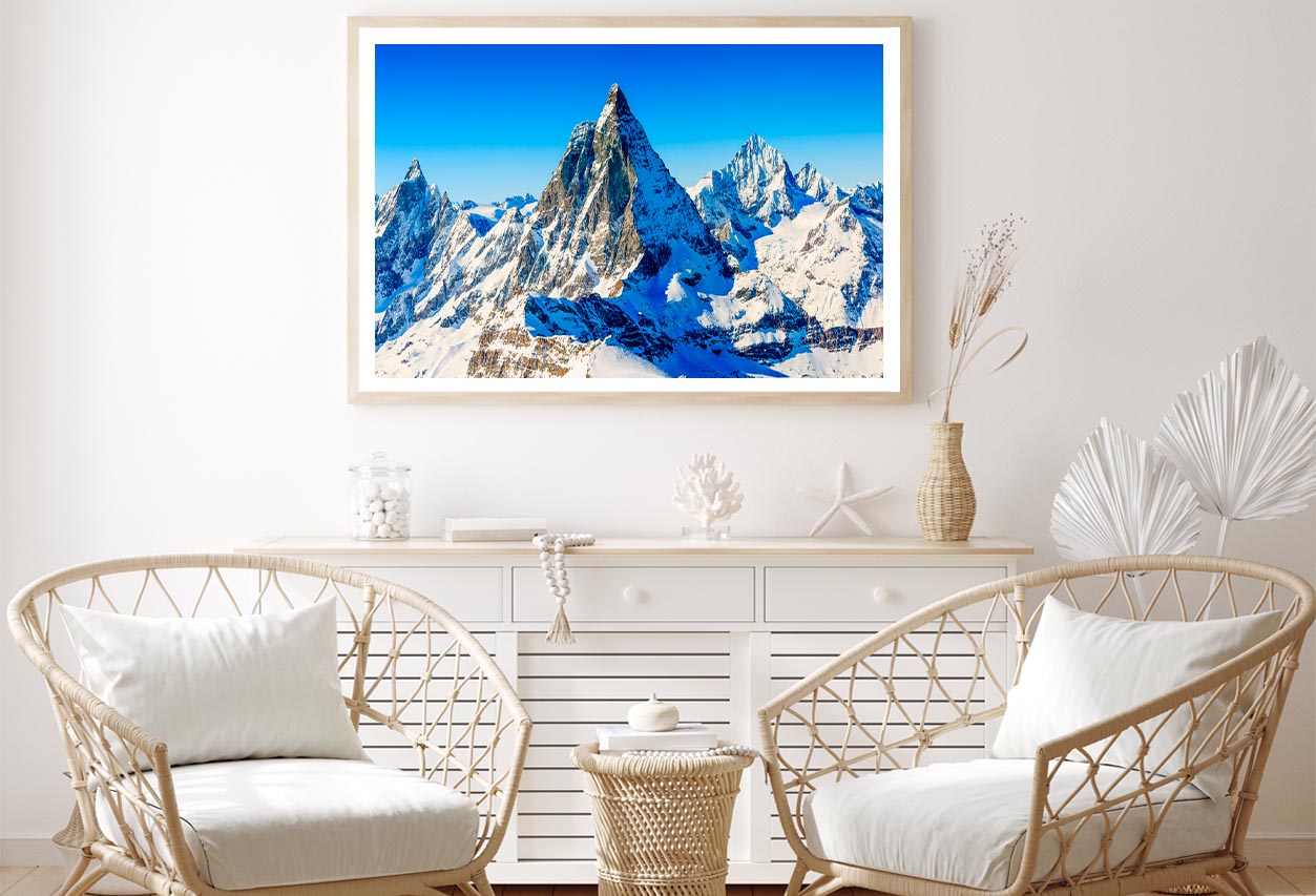 Mountain Tops. Alpine Mountains Ski Resort View Home Decor Premium Quality Poster Print Choose Your Sizes