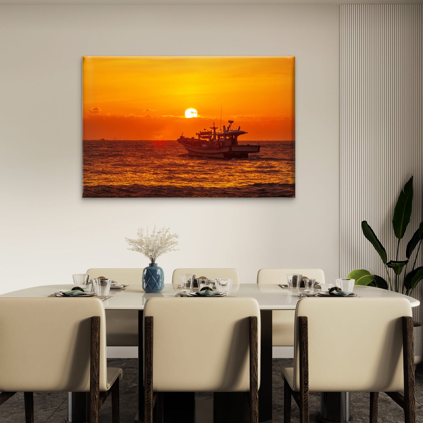 Beautiful sunrise over Kangyang Port sea, South Korea  Wall Art Decor 100% Australian Made