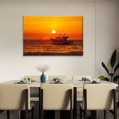 Beautiful sunrise over Kangyang Port sea, South Korea  Wall Art Decor 100% Australian Made