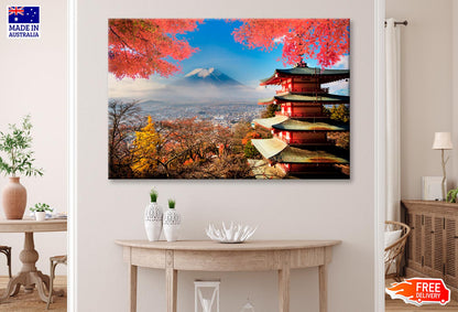 Mt. Fuji With Fall Colors in Japan Wall Art Decor 100% Australian Made