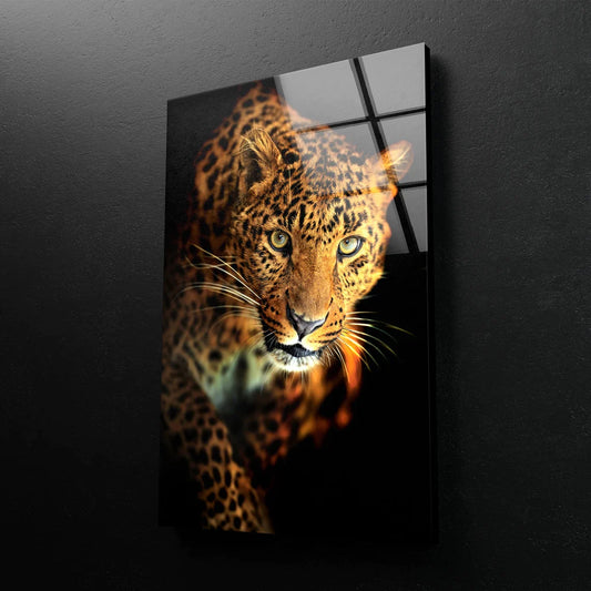 Leopard Face Closeup UV Direct Aluminum Print Australian Made Quality