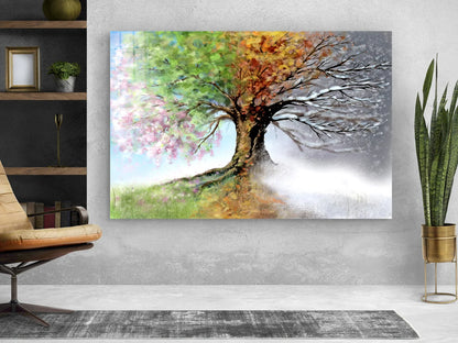 Seasonal Tree Painting UV Direct Aluminum Print Australian Made Quality