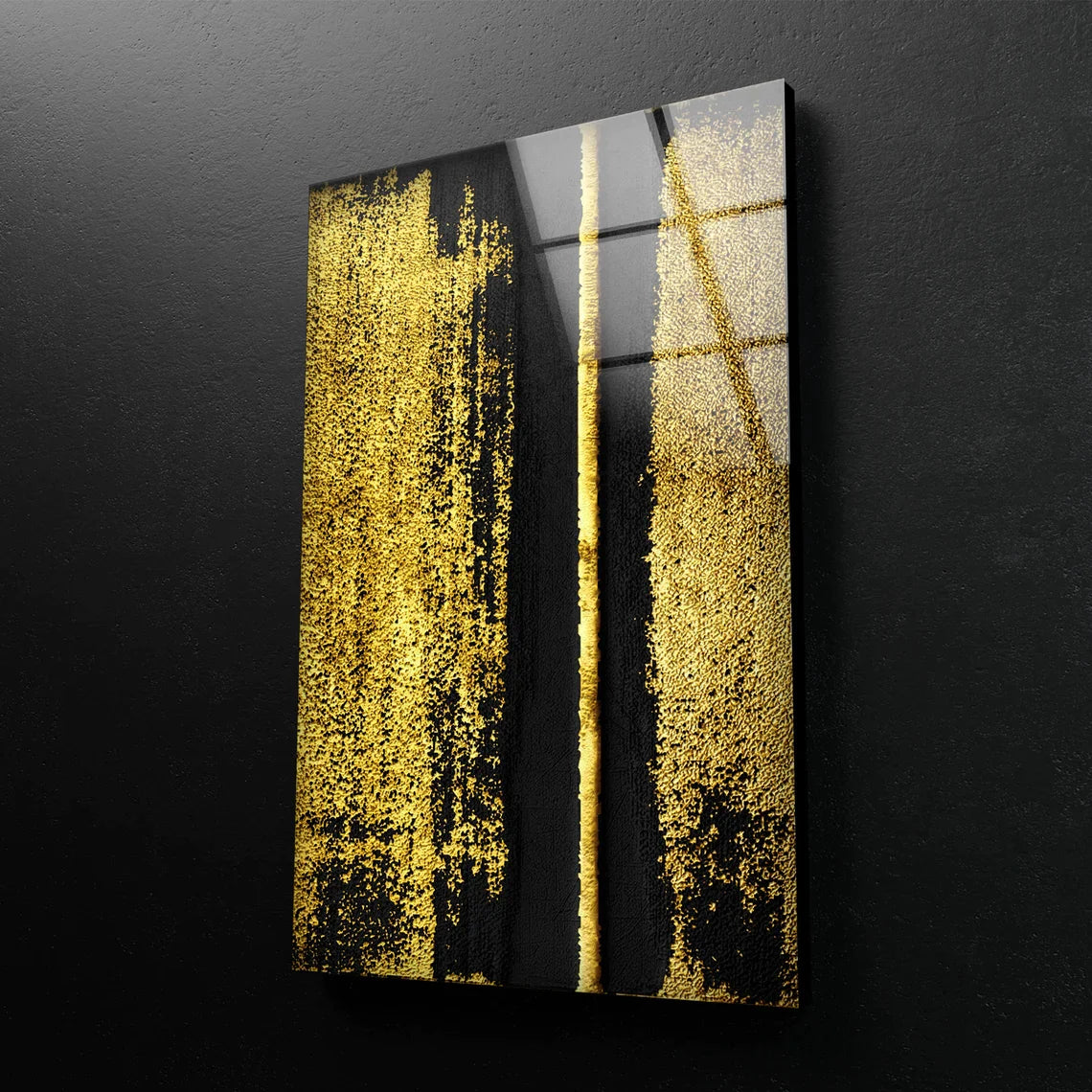 Gold Black Abstract UV Direct Aluminum Print Australian Made Quality