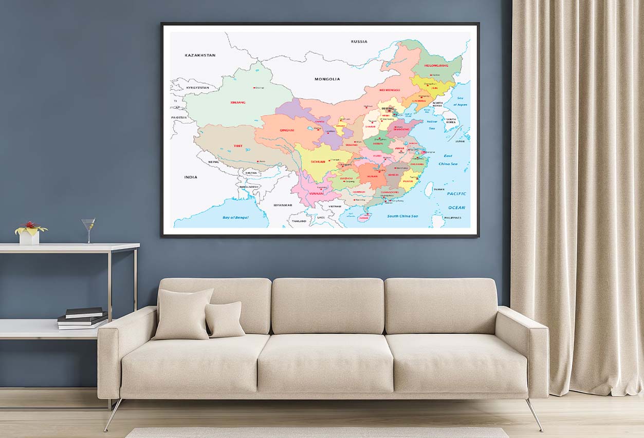 Administrative Divisions of China Home Decor Premium Quality Poster Print Choose Your Sizes