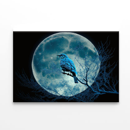Bird, the Moon, and a Blue Night Print 100% Australian Made - Bella Home Decor