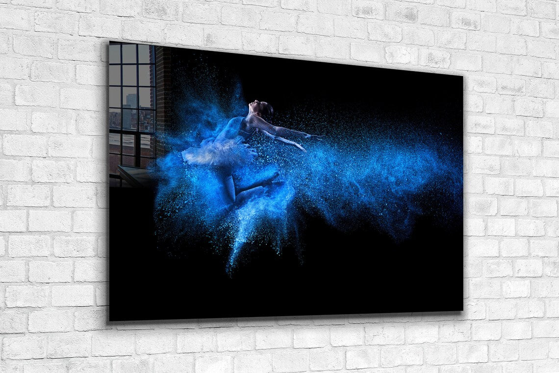 Blue Ballerina Abstract UV Direct Aluminum Print Australian Made Quality