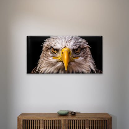 American Bald Eagle Head Close Up Majestic Bird Wall Art Canvas Office Home Room Framed 120x60cm