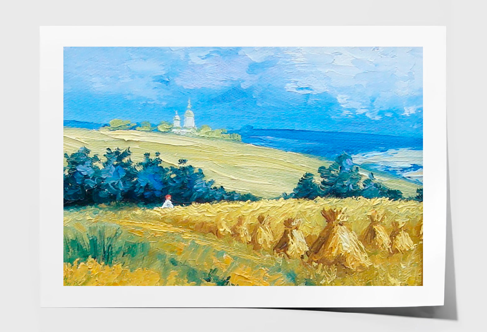 Natural Field View Oil Painting Wall Art Limited Edition High Quality Print Unframed Roll Canvas None