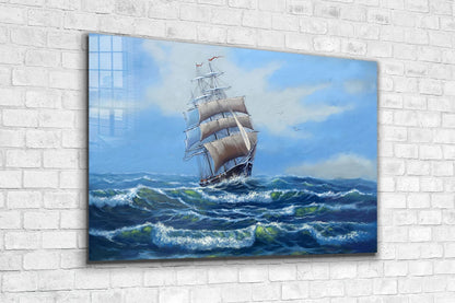 Sail Ship Painting UV Direct Aluminum Print Australian Made Quality