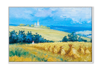 Natural Field View Oil Painting Wall Art Limited Edition High Quality Print Canvas Box Framed White