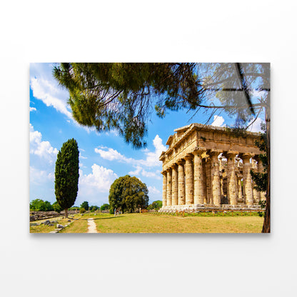 Ancient Temple of Poseidon Italy Acrylic Glass Print Tempered Glass Wall Art 100% Made in Australia Ready to Hang