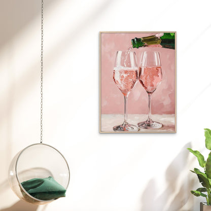Trendy Pink Champagne Romantic Art Fashion Home Decor Premium Quality Poster Print Choose Your Sizes - Bella Home Decor