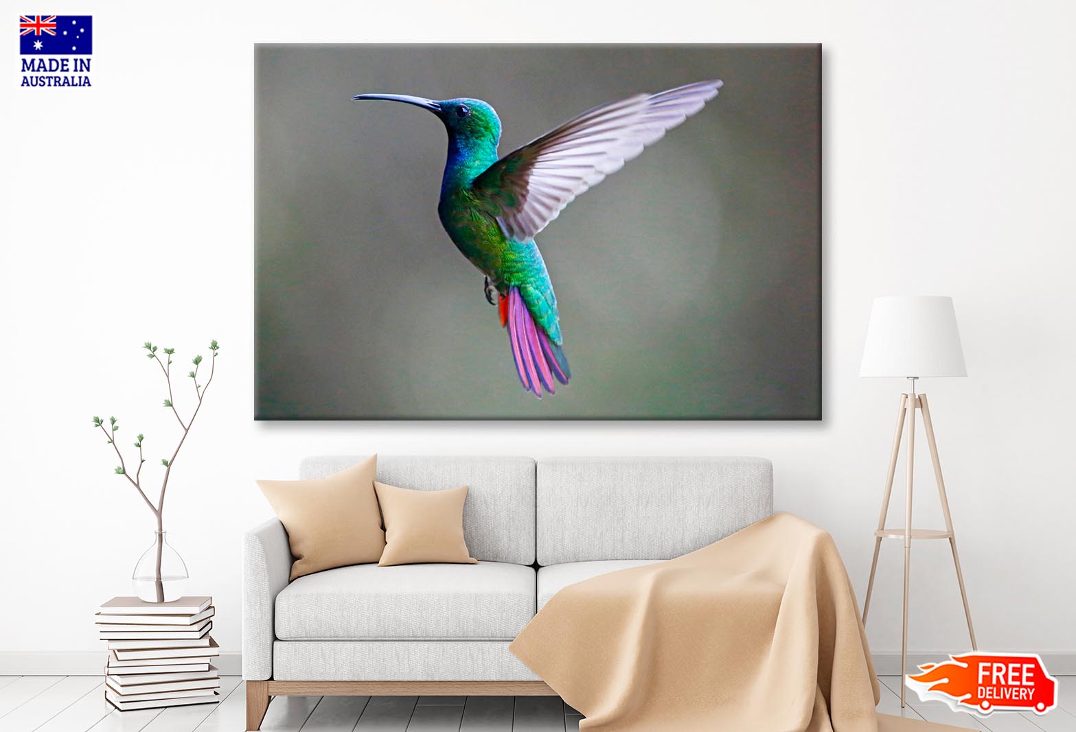 Green-Breasted Mango Female  Wall Art Decor 100% Australian Made - Bella Home Decor