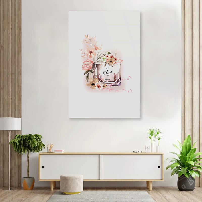 Perfume With Rose-Gold Flowers and Book set 3D Design Acrylic Glass Print Tempered Glass Wall Art 100% Made in Australia Ready to Hang