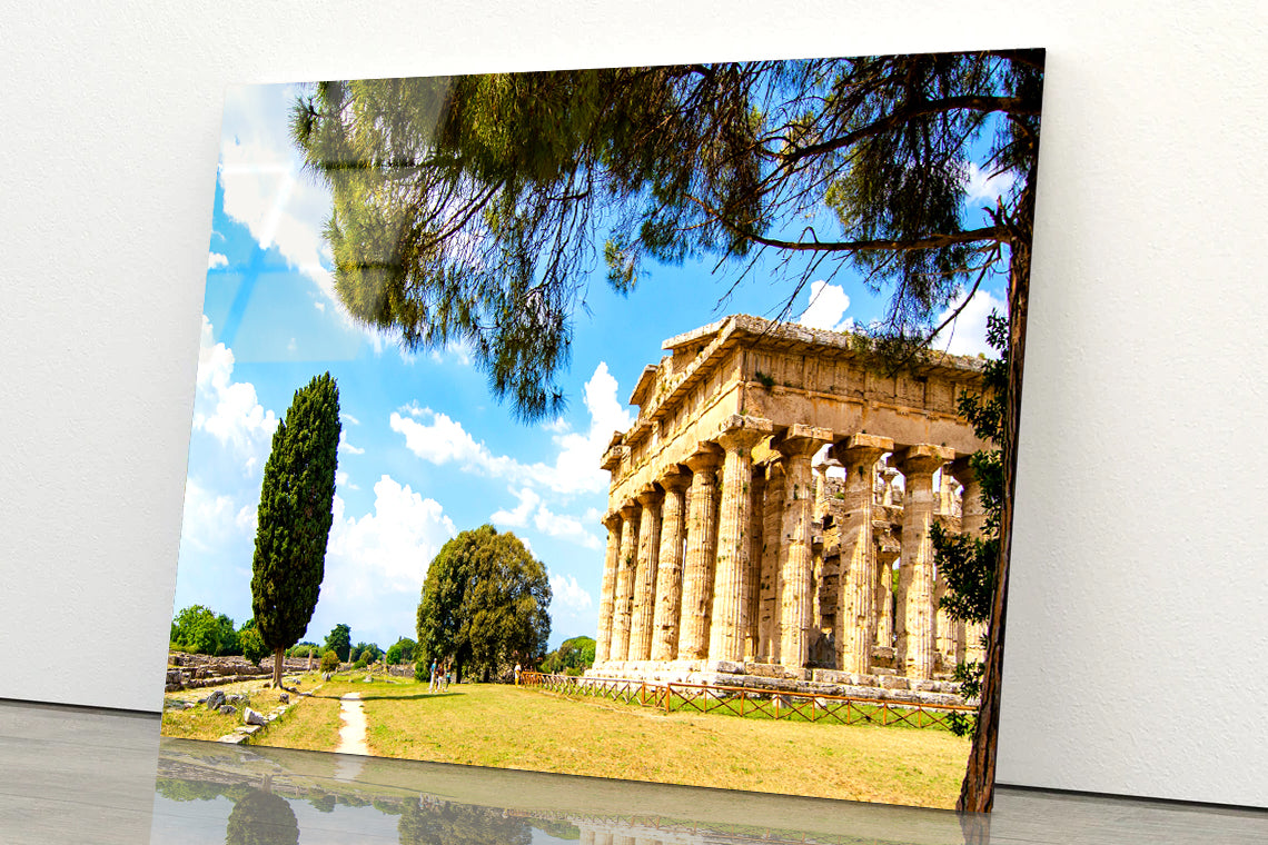 Ancient Temple of Poseidon Italy Acrylic Glass Print Tempered Glass Wall Art 100% Made in Australia Ready to Hang