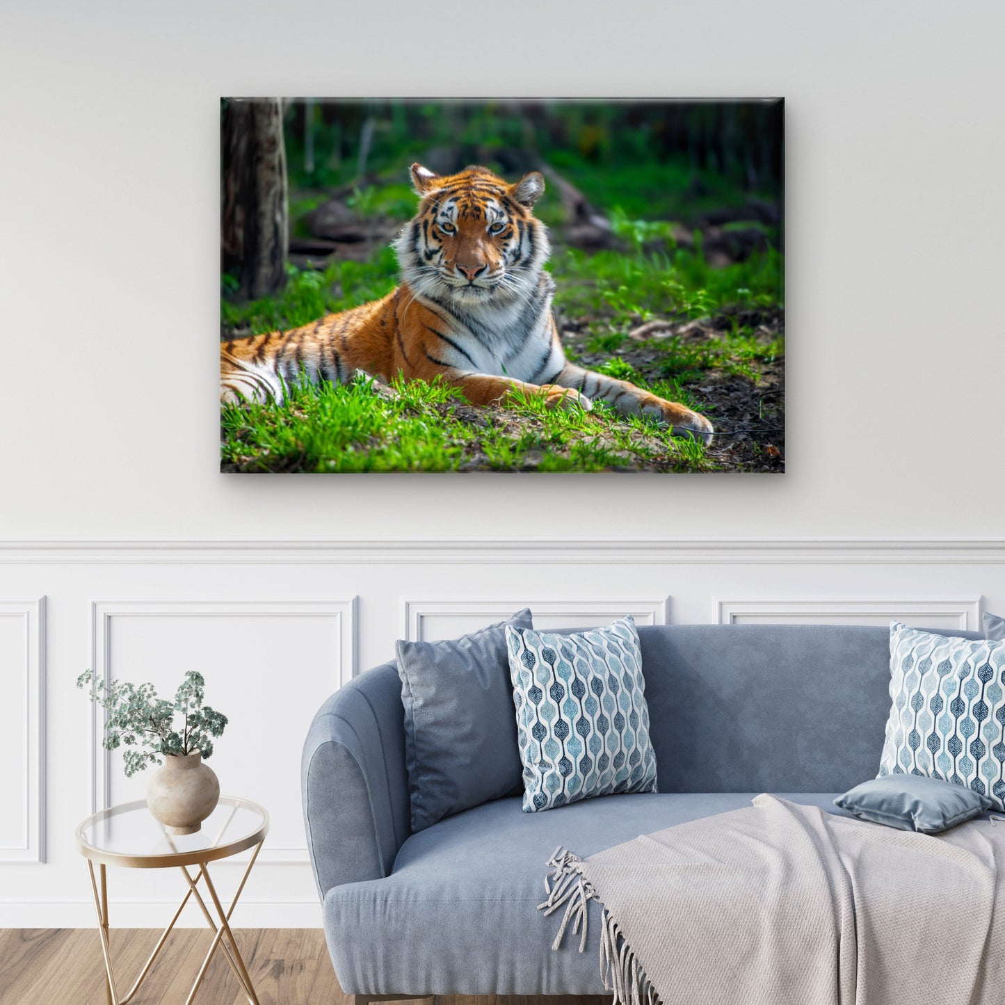 Majestic Bengal Tiger in Indian Woodland Wall Art Decor 100% Australian Made