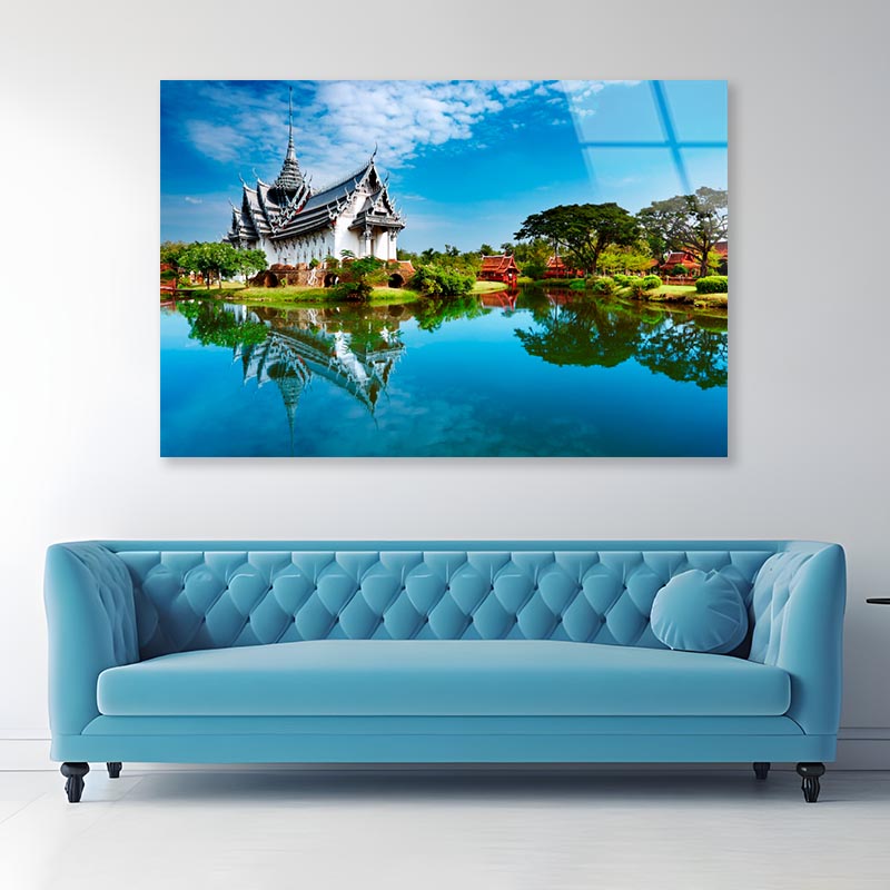 Sanphet Prasat Palace, Ancient City, Bangkok, Thailand Acrylic Glass Print Tempered Glass Wall Art 100% Made in Australia Ready to Hang