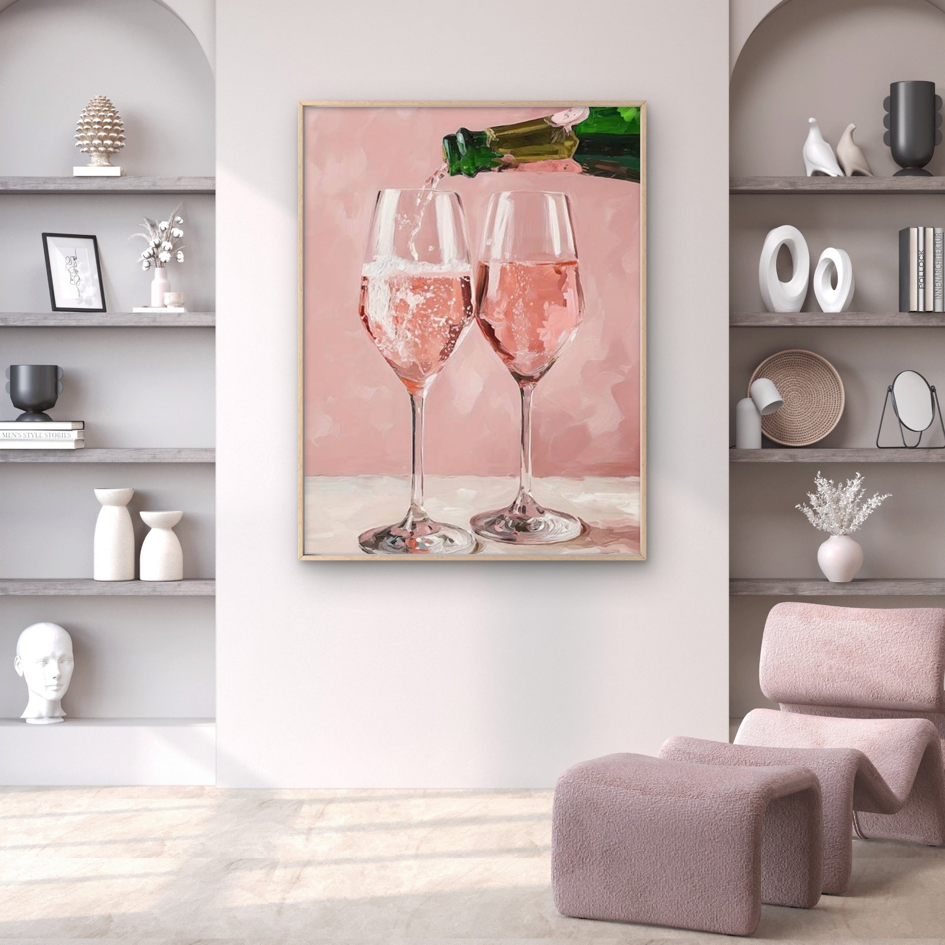 Trendy Pink Champagne Romantic Art Fashion Home Decor Premium Quality Poster Print Choose Your Sizes - Bella Home Decor