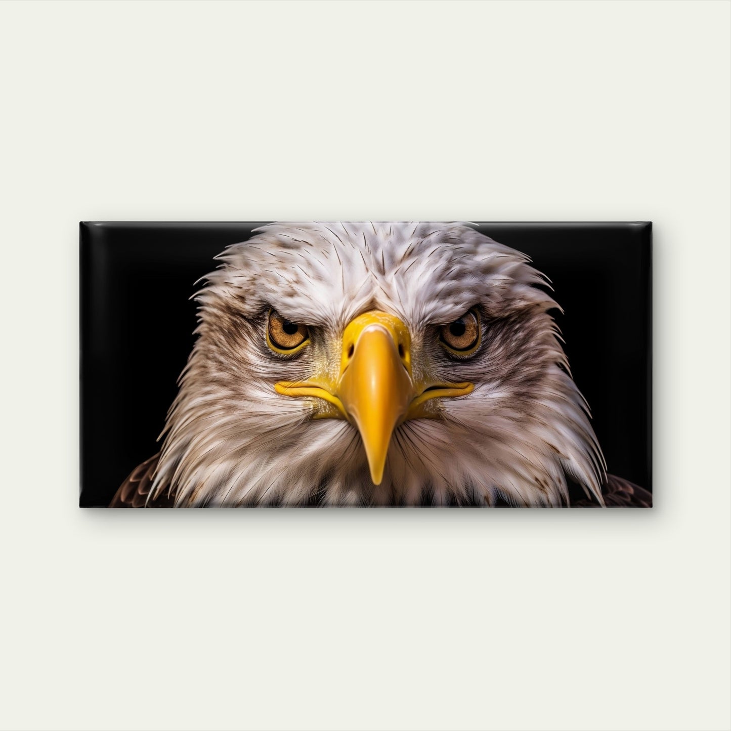 American Bald Eagle Head Close Up Majestic Bird Wall Art Canvas Office Home Room Framed 120x60cm
