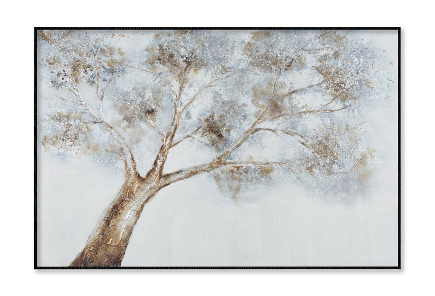 White & Gold Tree Abstract Wall Art Limited Edition High Quality Print