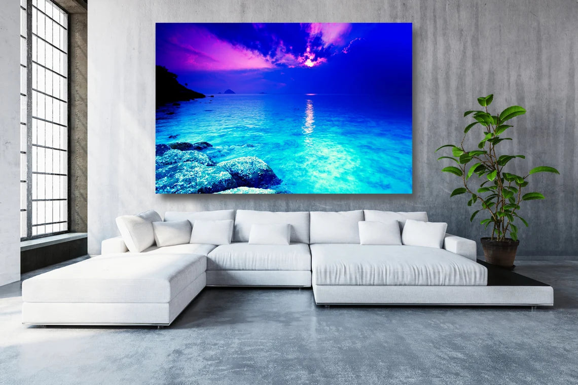 Ocean Beach Sunset UV Direct Aluminum Print Australian Made Quality