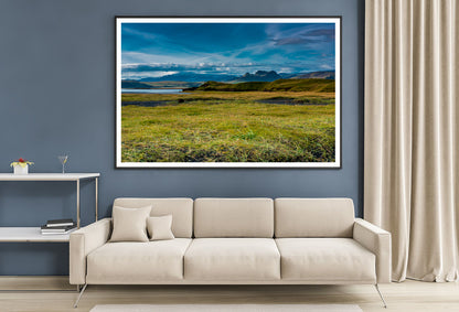 Green Grass Lands with Blue Sky Home Decor Premium Quality Poster Print Choose Your Sizes