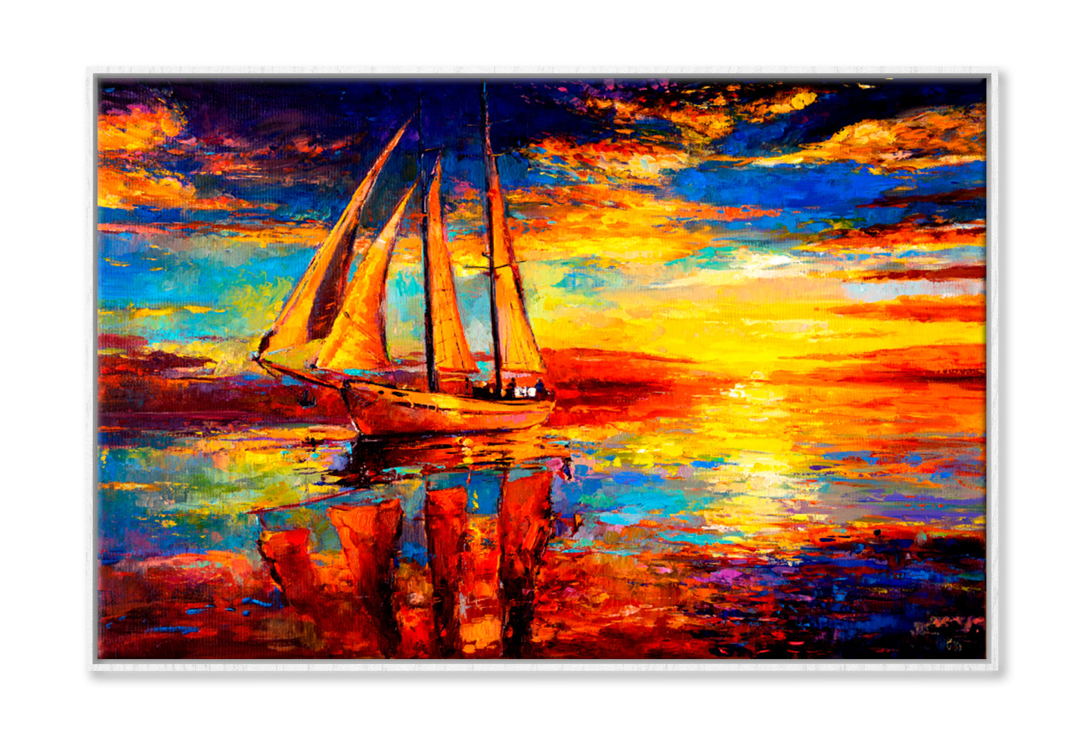 Seascape View Oil Painting Wall Art Limited Edition High Quality Print Canvas Box Framed White