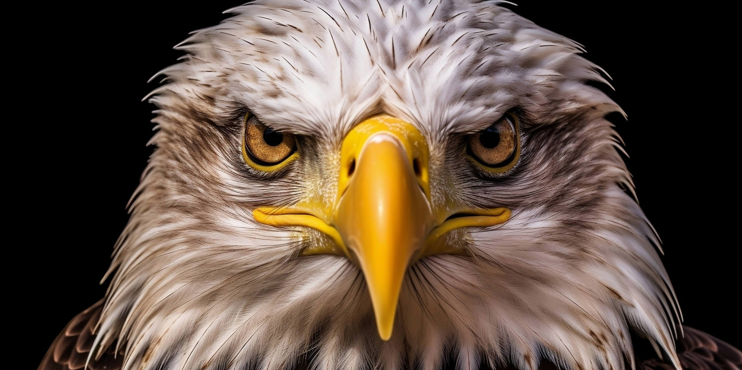 American Bald Eagle Head Close Up Majestic Bird Wall Art Canvas Office Home Room Framed 120x60cm