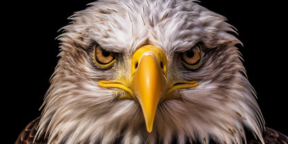 American Bald Eagle Head Close Up Majestic Bird Wall Art Canvas Office Home Room Framed 120x60cm