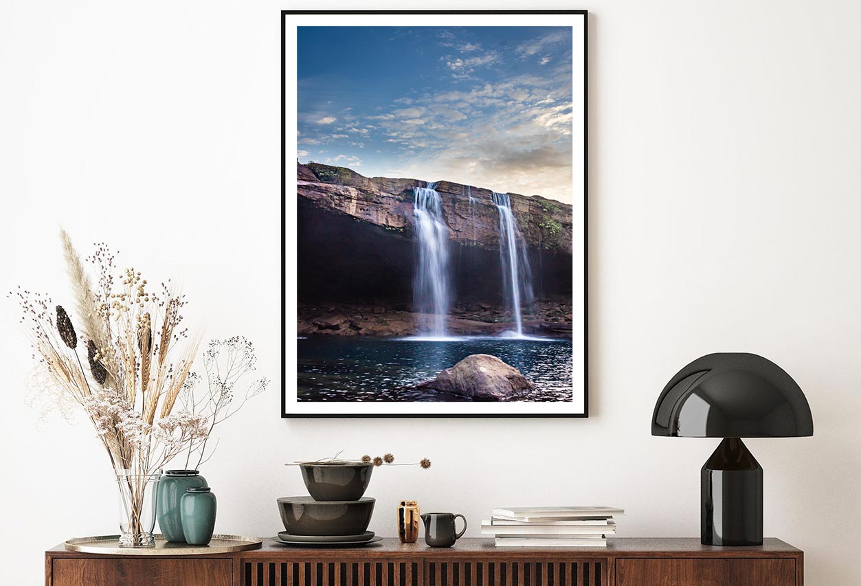 Waterfall Falling From Mountain Home Decor Premium Quality Poster Print Choose Your Sizes