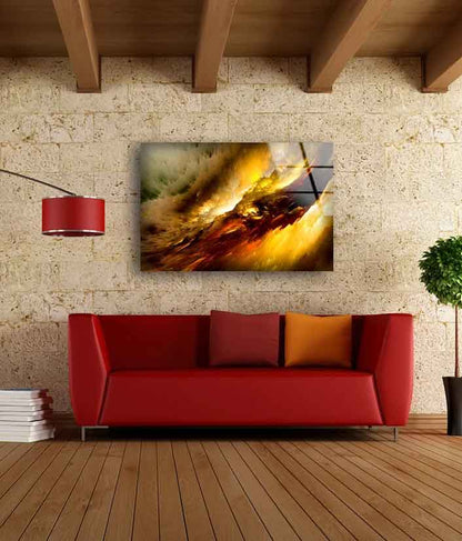 Gold & Brown Abstract UV Direct Aluminum Print Australian Made Quality