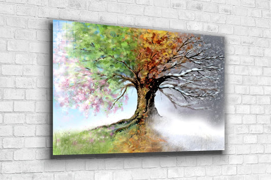 Seasonal Tree Painting UV Direct Aluminum Print Australian Made Quality