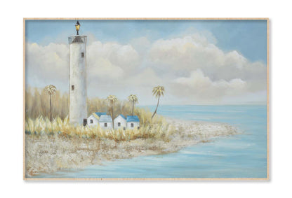 An Island, Lighthouse, Oil Painting Wall Art Limited Edition High Quality Print