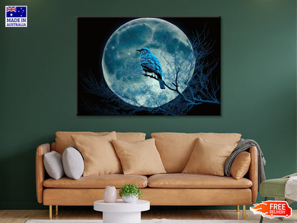 Bird, the Moon, and a Blue Night Print 100% Australian Made - Bella Home Decor