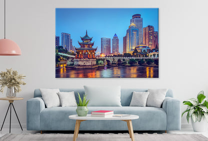 Guiyang skyline at Jiaxiu Pavilion Wall Art Decor 100% Australian Made - Bella Home Decor