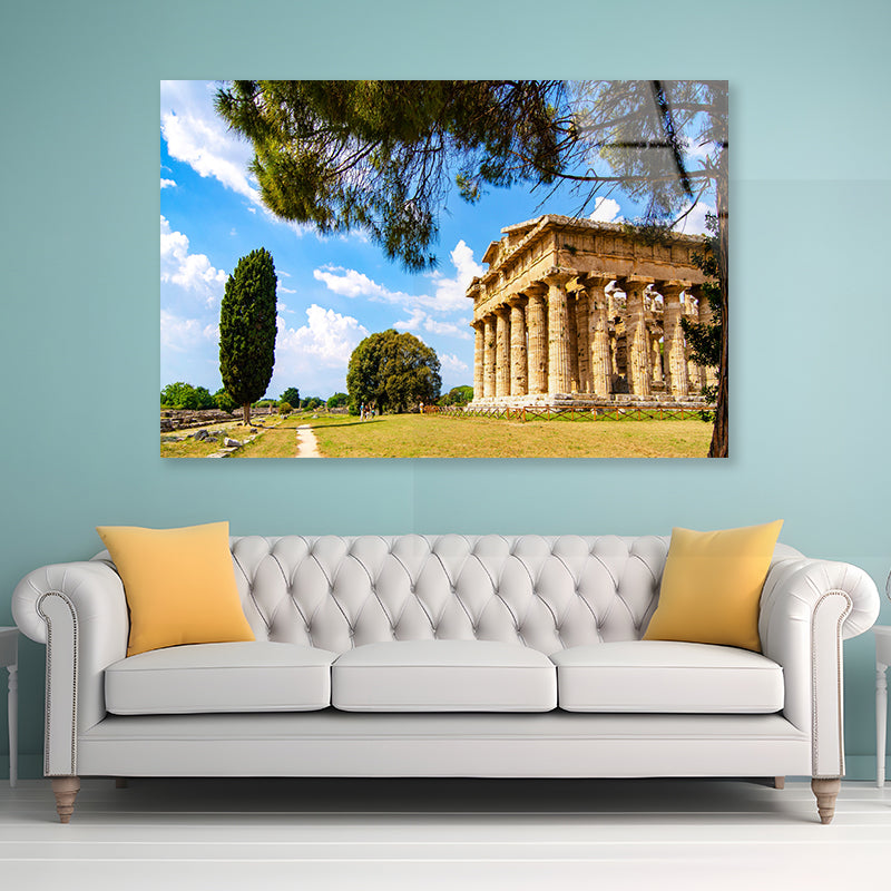 Ancient Temple of Poseidon Italy Acrylic Glass Print Tempered Glass Wall Art 100% Made in Australia Ready to Hang